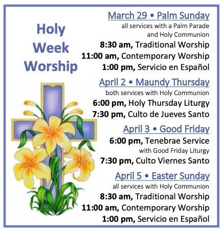 Trinity's Easter Schedule