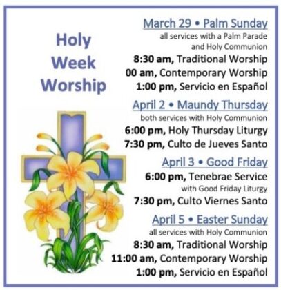 Trinity's Easter Schedule