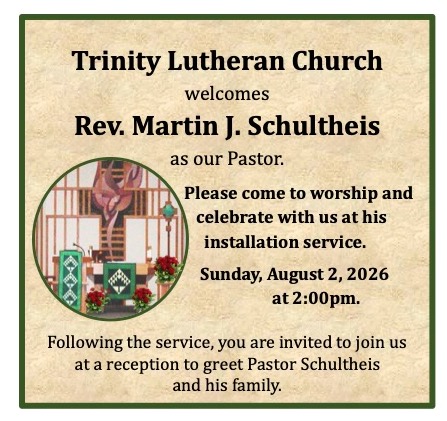 Welcome Pastor Schultheis